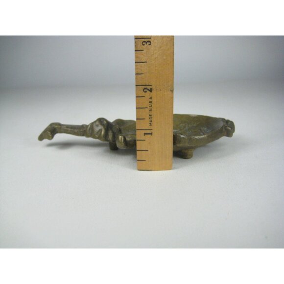 Vintage Brass Cherub Playing Cello Decorative Tray Tabletop Angel Playing Violin - Picture 8 of 12